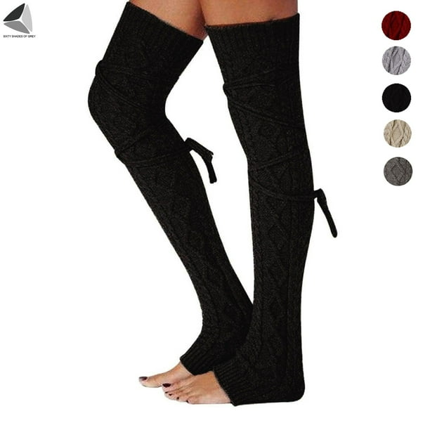 Women Crochet Knit Ribbed Leg Warmers Knee High Solid Winter Boot Wool Sock Long Women Crochet Knit Ribbed Leg Warmers Knee High Solid Winter Boot Wool Sock Long